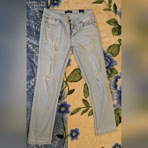 Ring Of Fire Mens 33x30 Slim Fit Lightly Distressed Light Wash